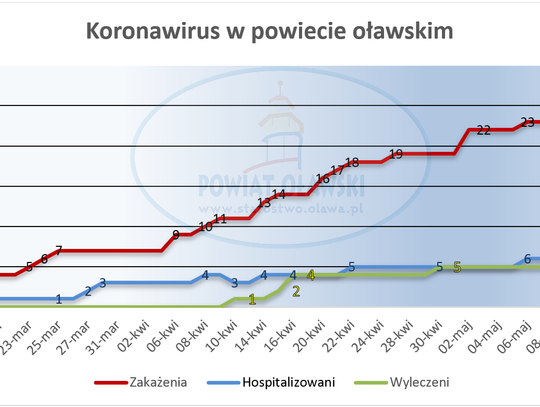 Raport - koronawirus (mapka, wykres)