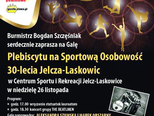 Sportowa osobowość i uroczysta gala