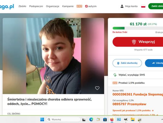 Tata Przemka: - Nieraz ból jest tak mocny, że nie mogę chodzić