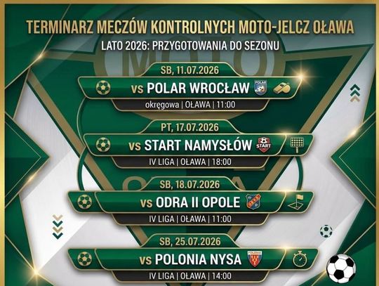 Terminarz sparingów Moto-Jelcz Oława