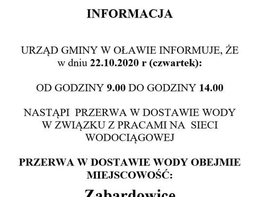 Tu jutro nie będzie wody