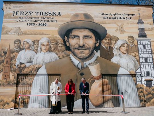 W Jelczu-Laskowicach odsłonięto mural Jerzego Treski [ZDJĘCIA]