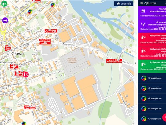 W lutym 89 zgłoszeń. Co zaznaczano najczęściej na policyjnej mapie?