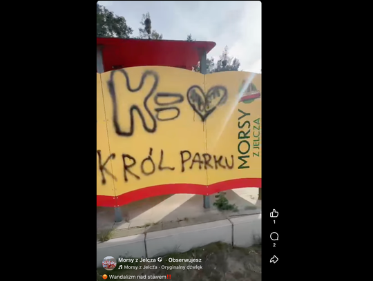 Wandalizm nad stawem... Ktoś zniszczył przebieralnię