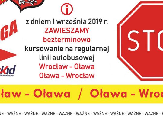 WAŻNE! Nie będzie autobusów do Wrocławia!