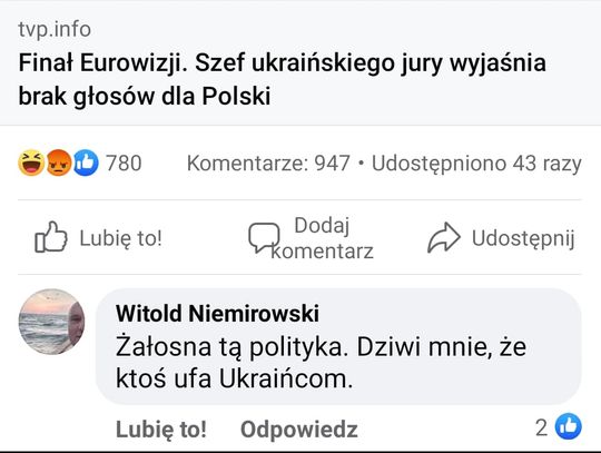 Wicestarosta "nie ufa" Ukraińcom? Zbulwersowała go Eurowizja...