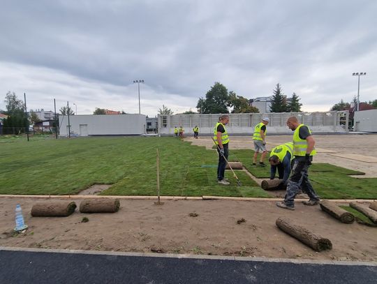 Właśnie układają murawę na boisku głównym przy SP nr 4 w Oławie