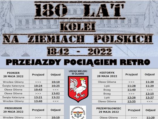 Zabytkowy pociąg na 180. rocznicę