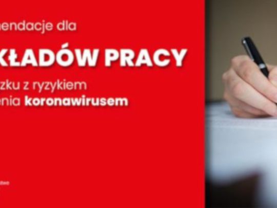 Zalecenia dla zakładów pracy w związku z rozprzestrzenianiem się koronawirusa