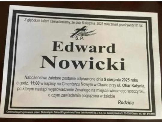 Zmarł Edward Nowicki