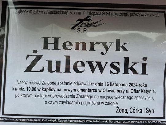 Zmarł Henryk Żulewski