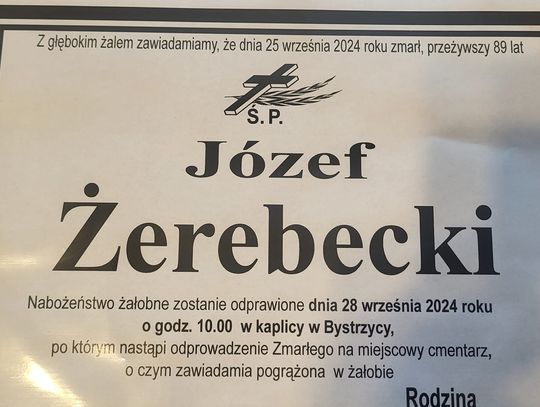 Zmarł Józef Żerebecki