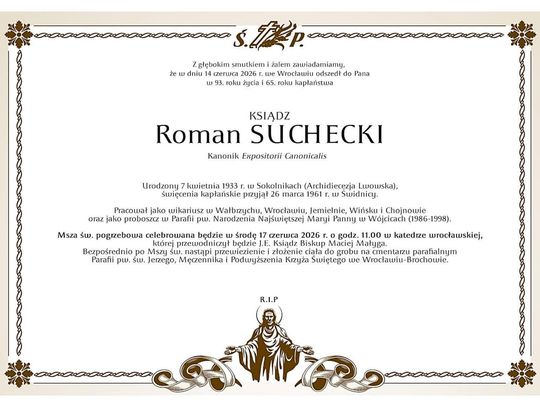Zmarł ks. Roman Suchecki