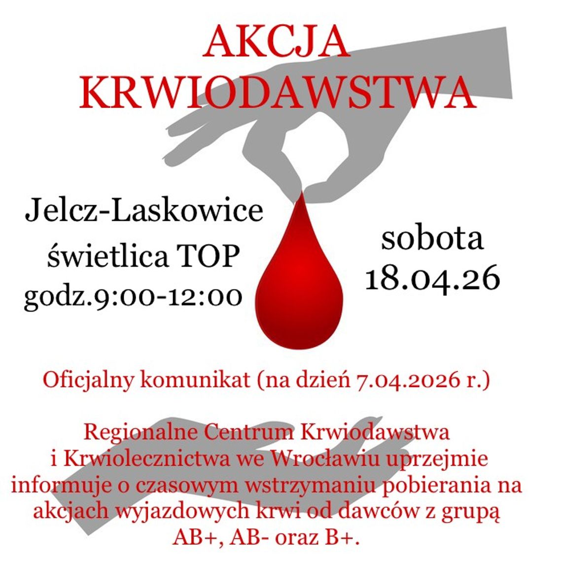 18 kwietnia oddasz krew, ale nie każdą 18 kwietnia oddasz krew, ale nie każdą