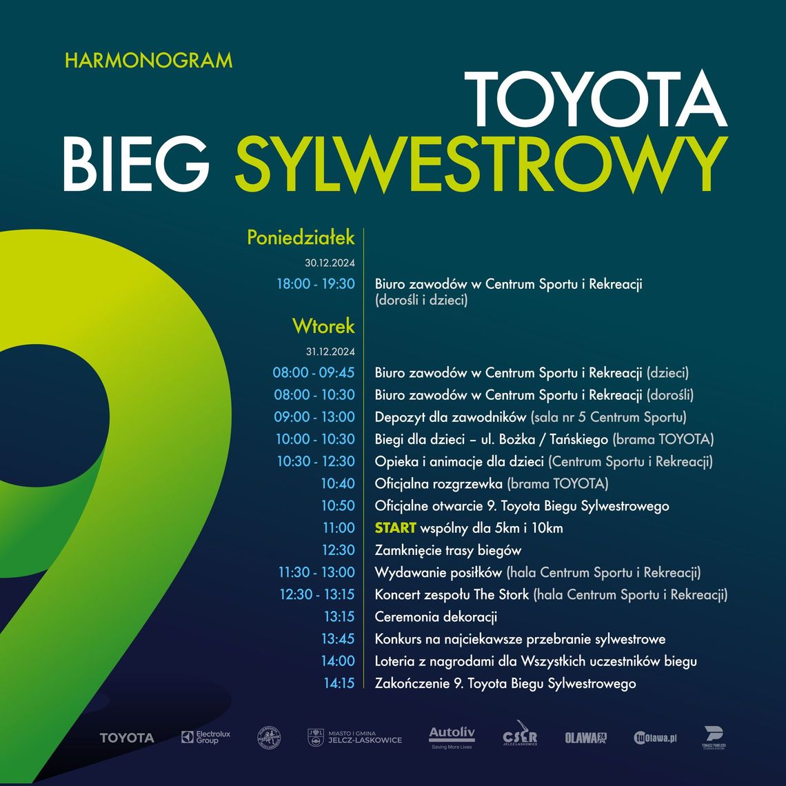 9. Toyota Bieg Sylwestrowy. Harmonogram i najważniejsze informacje