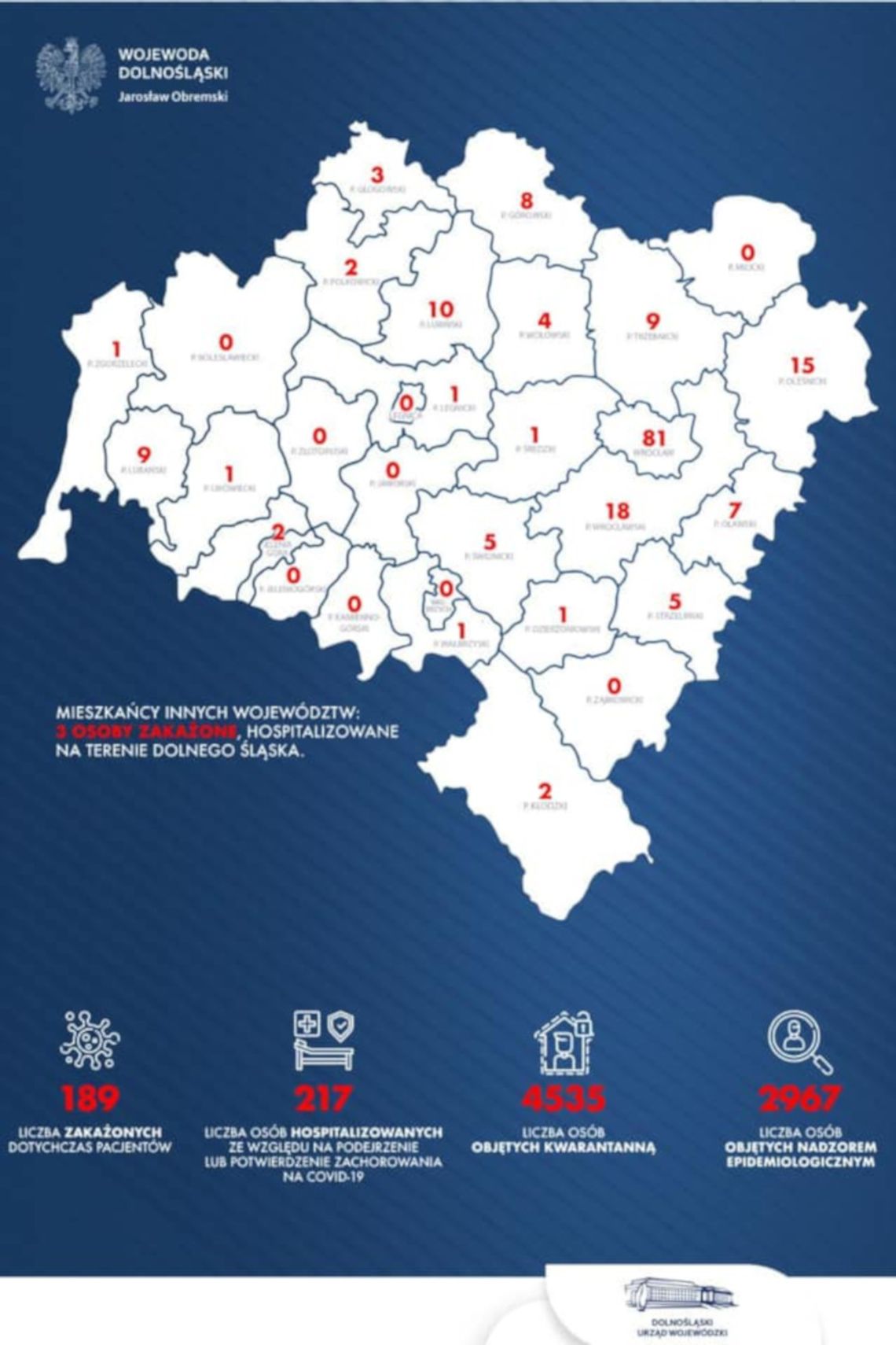 Aktualne dane z Dolnego Śląska (Mapka) 