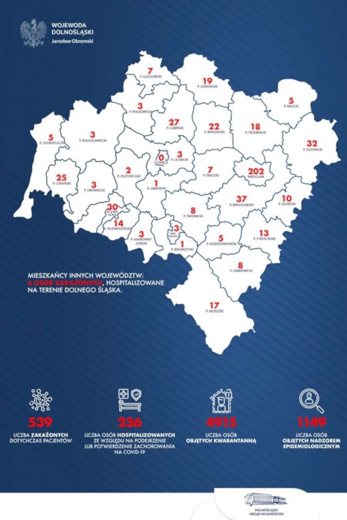 Aktualne dane z Dolnego Śląska (Mapka)