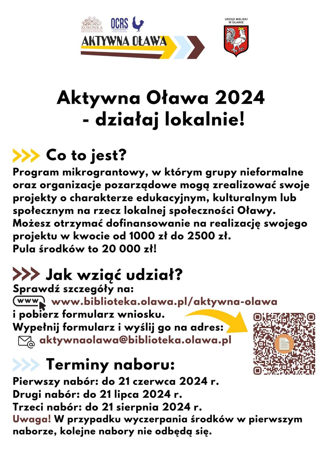 „Aktywna Oława 2024”. Rusza nabór wniosków