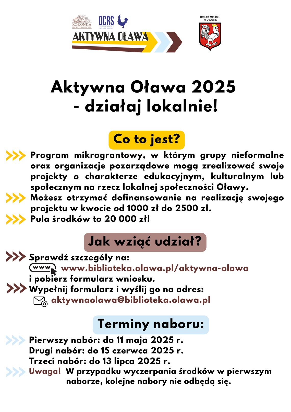 „Aktywna Oława 2025” - zachęca mieszkańców do działań na rzecz społeczności lokalnej!