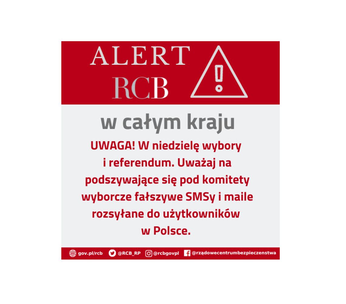 Alert rządowy w sprawie esemesów wyborczych