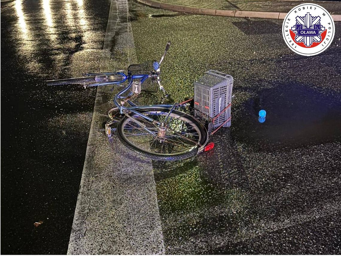 Auto uderzyło 81-letnią rowerzystkę. Jechała pod prąd