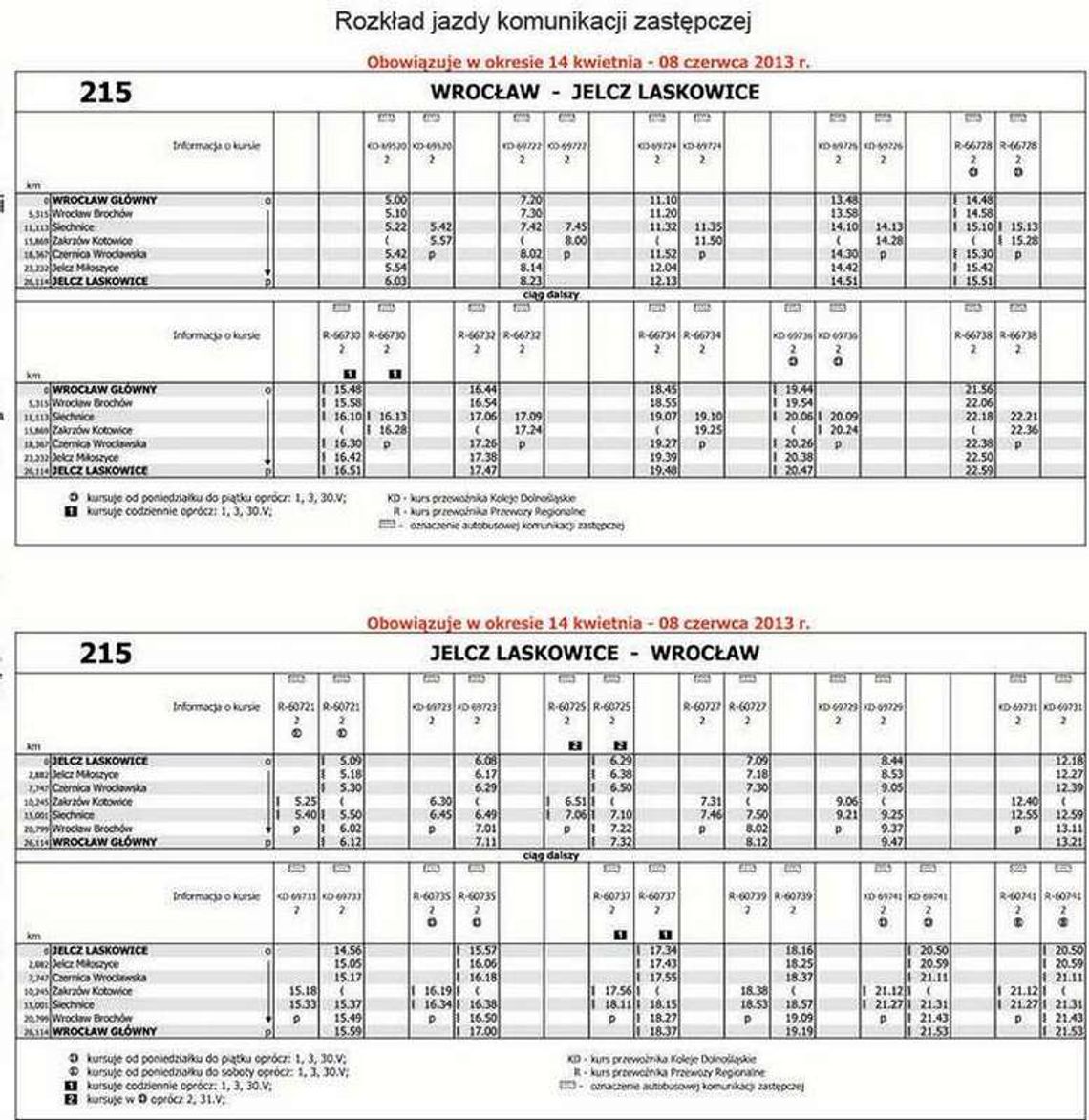 Autobusy znów zastąpią pociągi Autobusy znów zastąpią pociągi