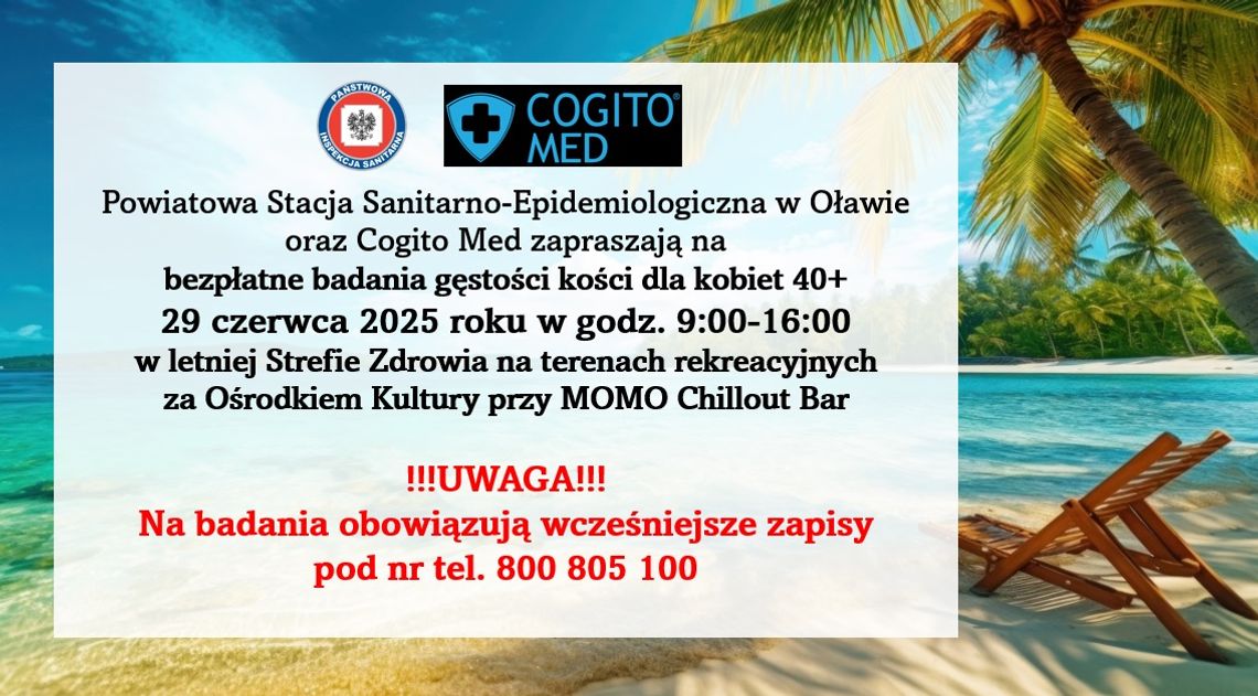 Bezpłatne badania gęstości kości dla kobiet 40 +
