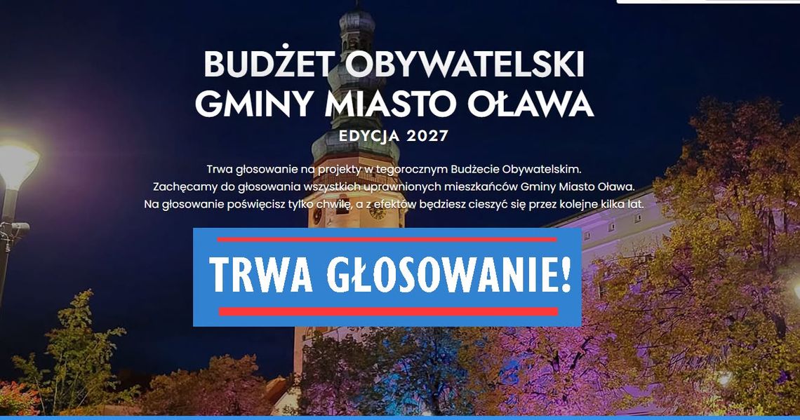 Budżet obywatelski w Oławie. Głosowanie już się rozpoczęło Budżet obywatelski w Oławie. Głosowanie już się rozpoczęło