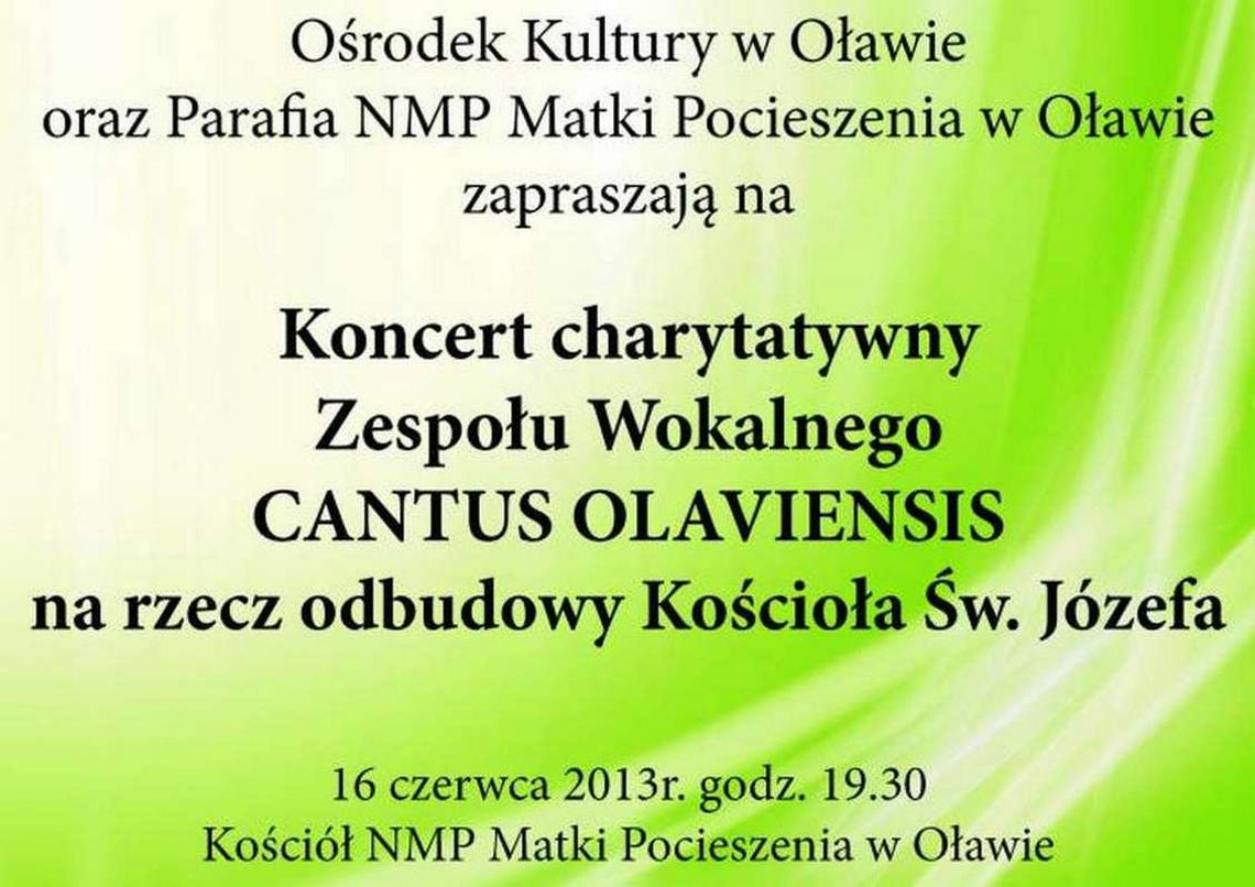 „Cantus Olaviensis” na rzecz kościoła