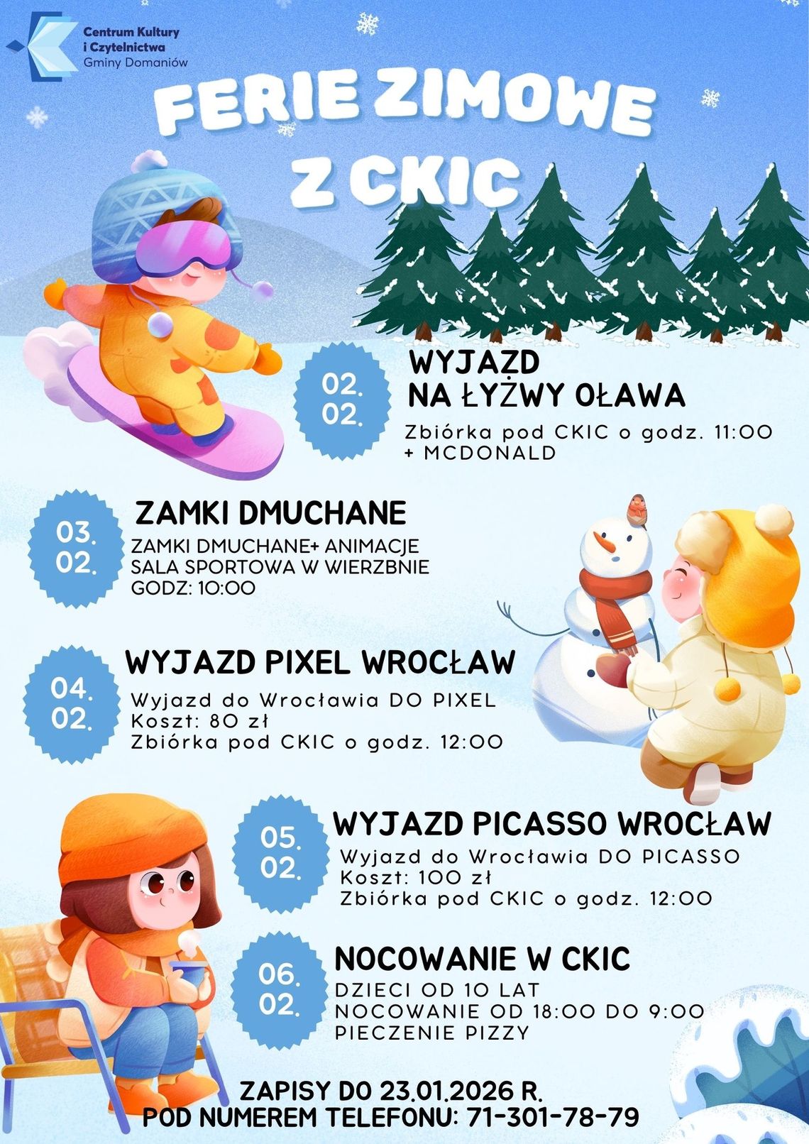 CKiC zaprasza na ferie