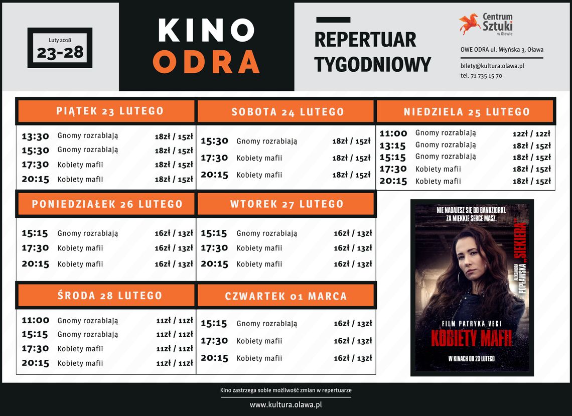 Co w kinie &quot;Odra&quot;? Repertuar do 28 lutego