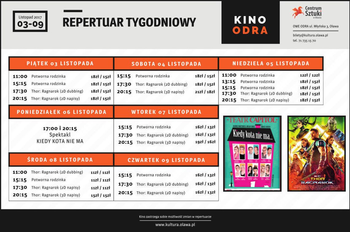 Co w kinie &quot;Odra&quot;. Repertuar do 9 listopada