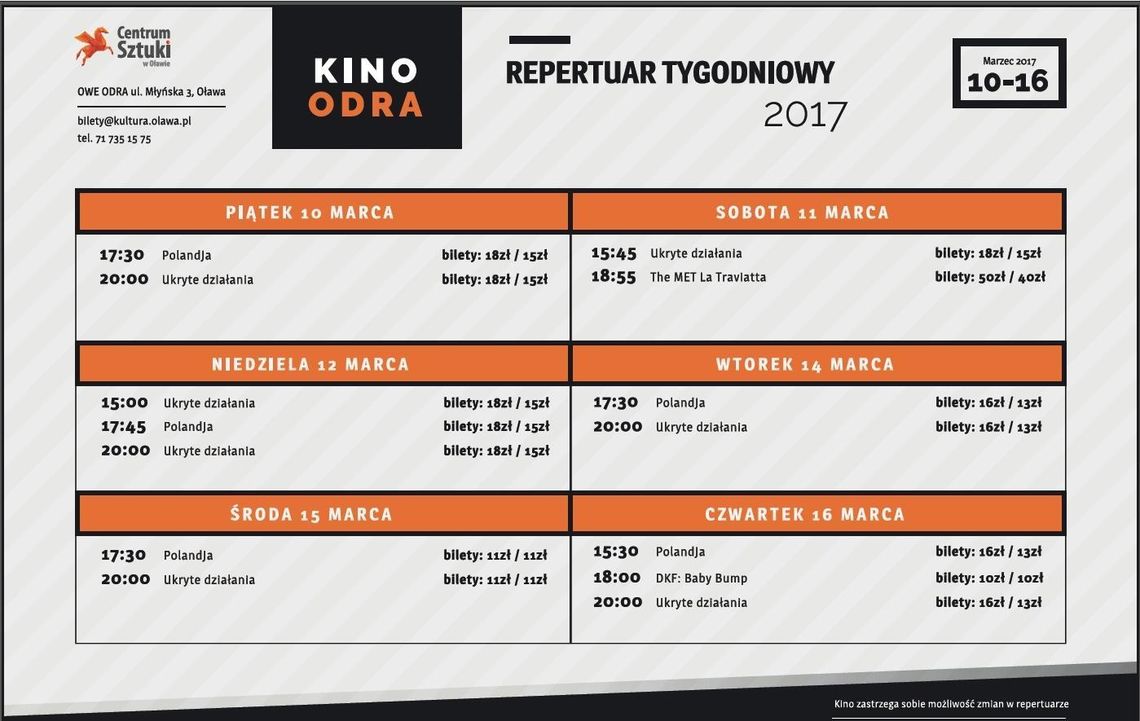 Co w kinie Odra? Repertuar od 10 marca