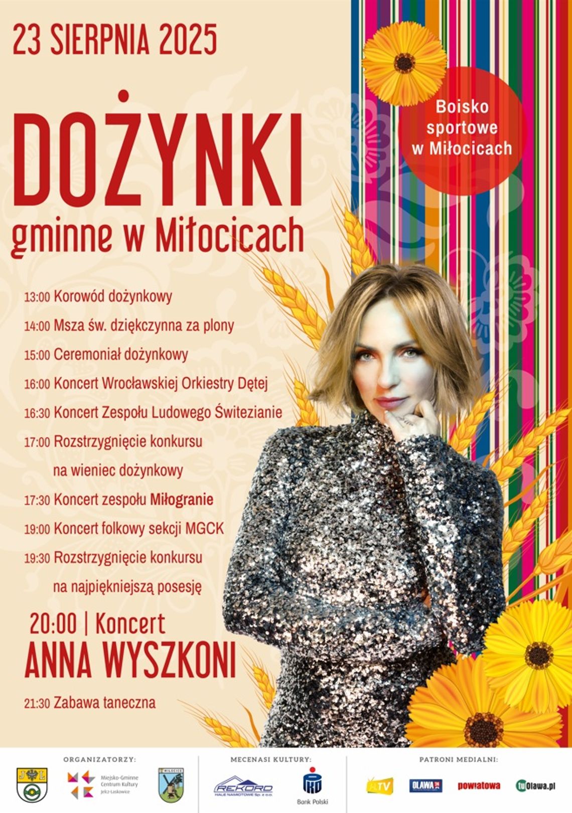 Dożynki gminne w Miłocicach już 23 sierpnia. Gwiazdą wieczoru Anna Wyszkoni
