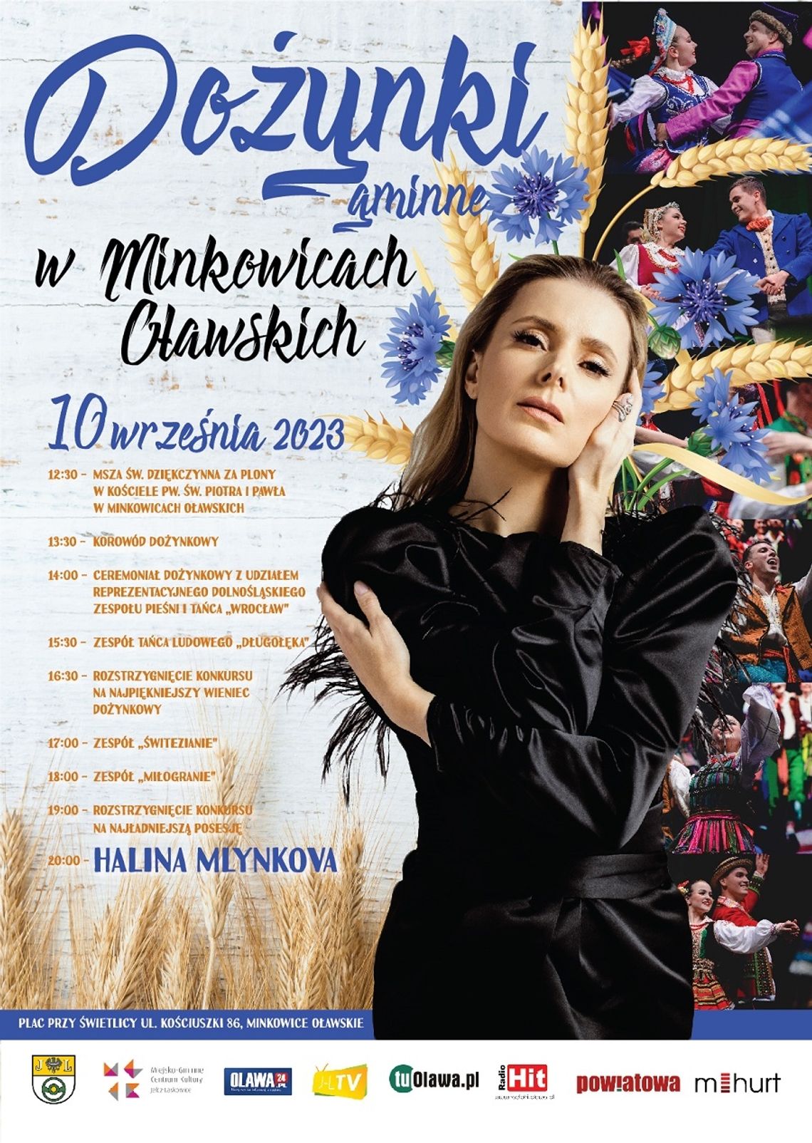 Dożynki w Minkowicach Oławskich z Haliną Mlynkovą Dożynki w Minkowicach Oławskich z Haliną Mlynkovą