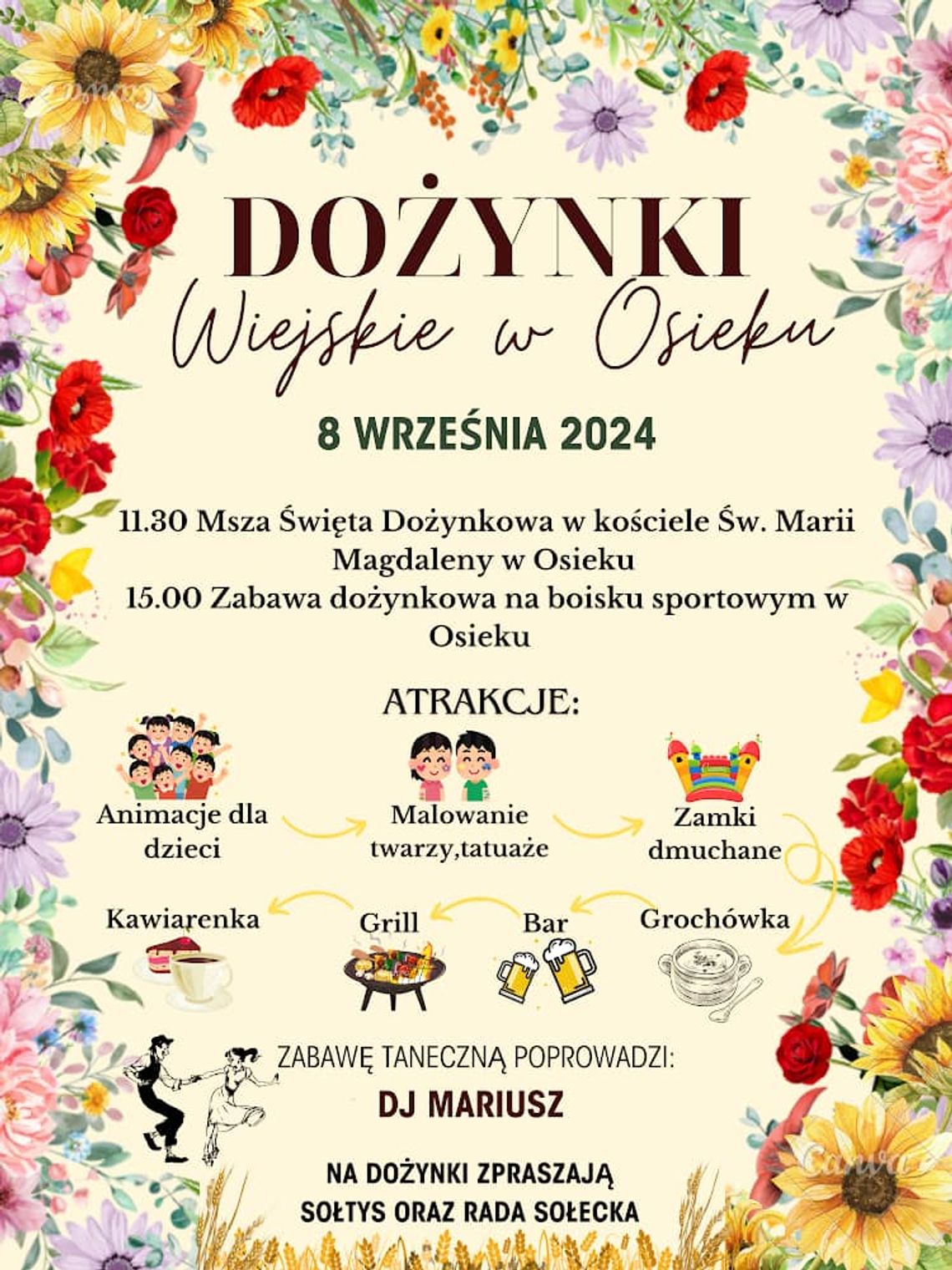 Dożynki wiejskie w Osieku. Zapraszamy!