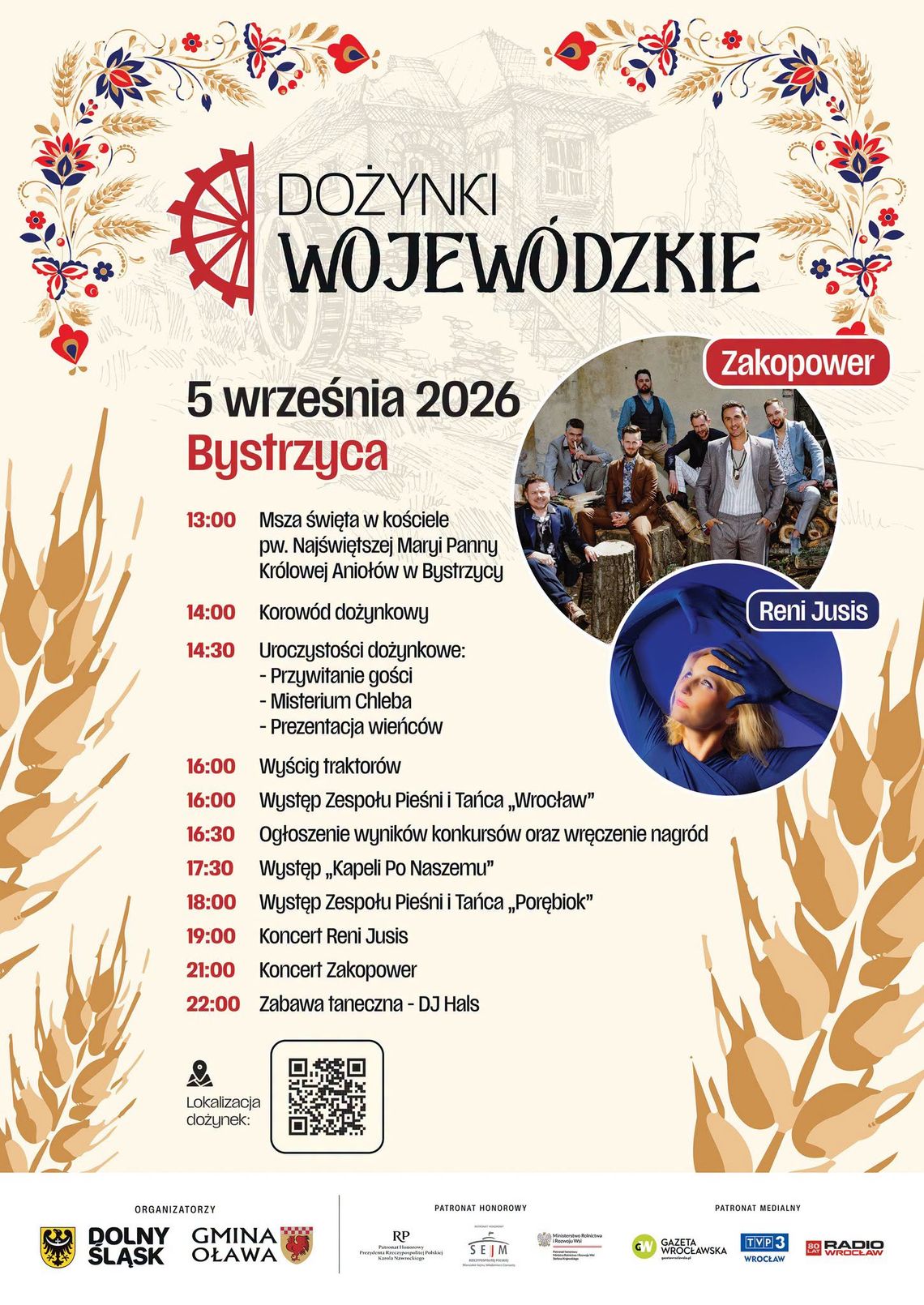 Dożynki wojewódzkie w Bystrzycy. Gmina Oława po raz pierwszy gospodarzem Dożynki wojewódzkie w Bystrzycy. Gmina Oława po raz pierwszy gospodarzem