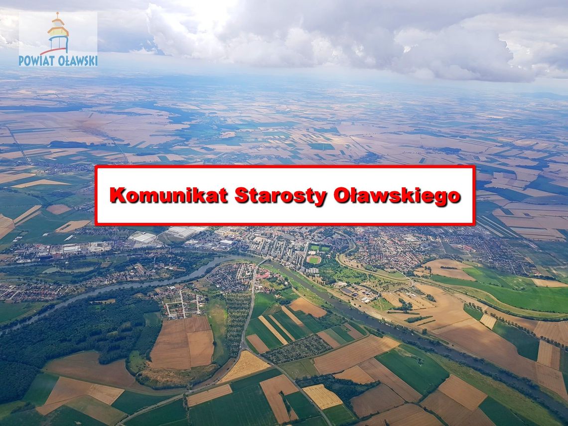 KOMUNIKAT STAROSTY: Duży przyrost wody w Oławce