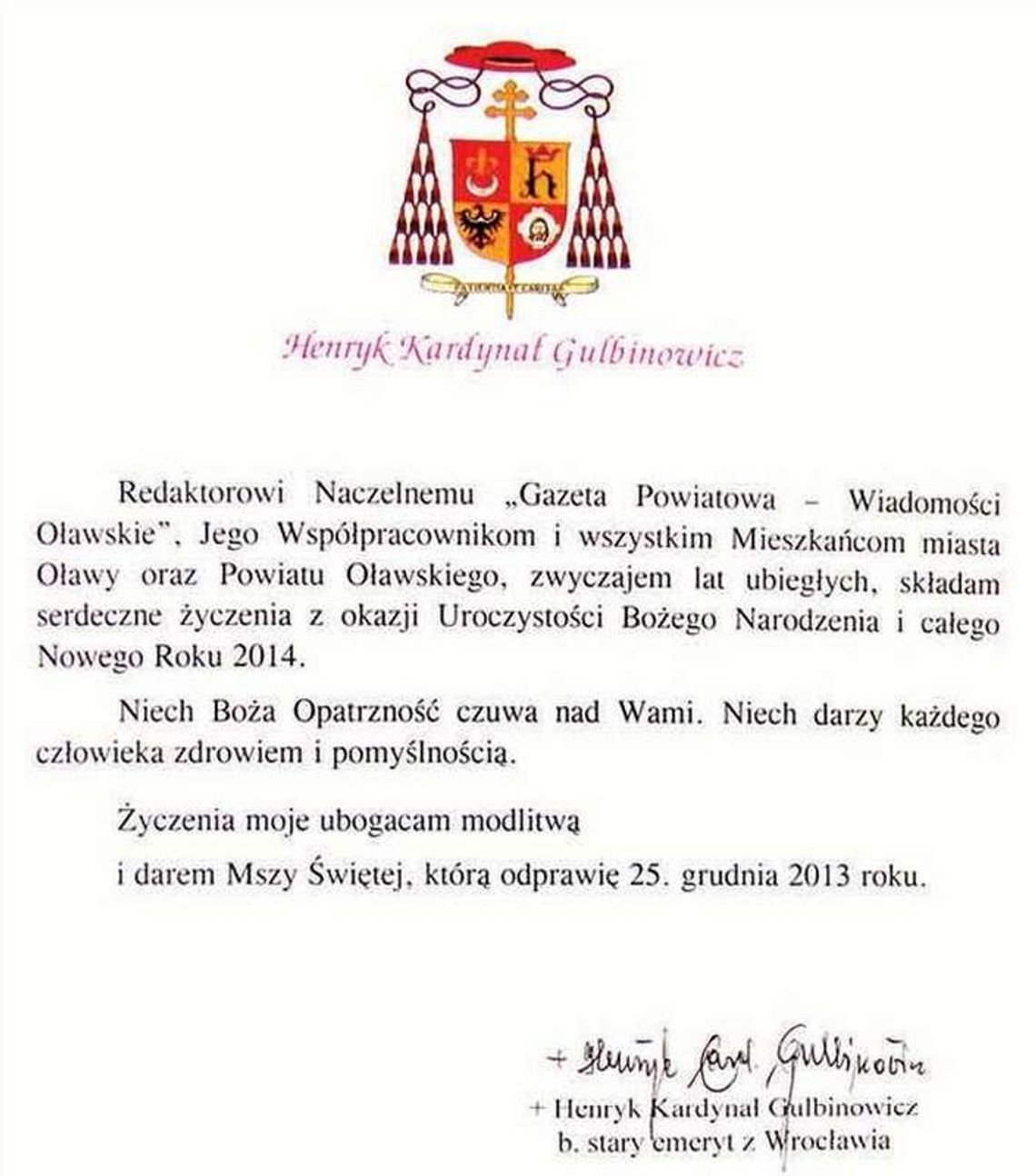 Dziękujemy za życzenia i przekazujemy je dalej