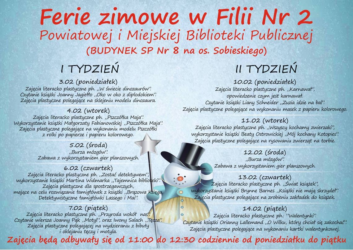 Ferie zimowe z biblioteką