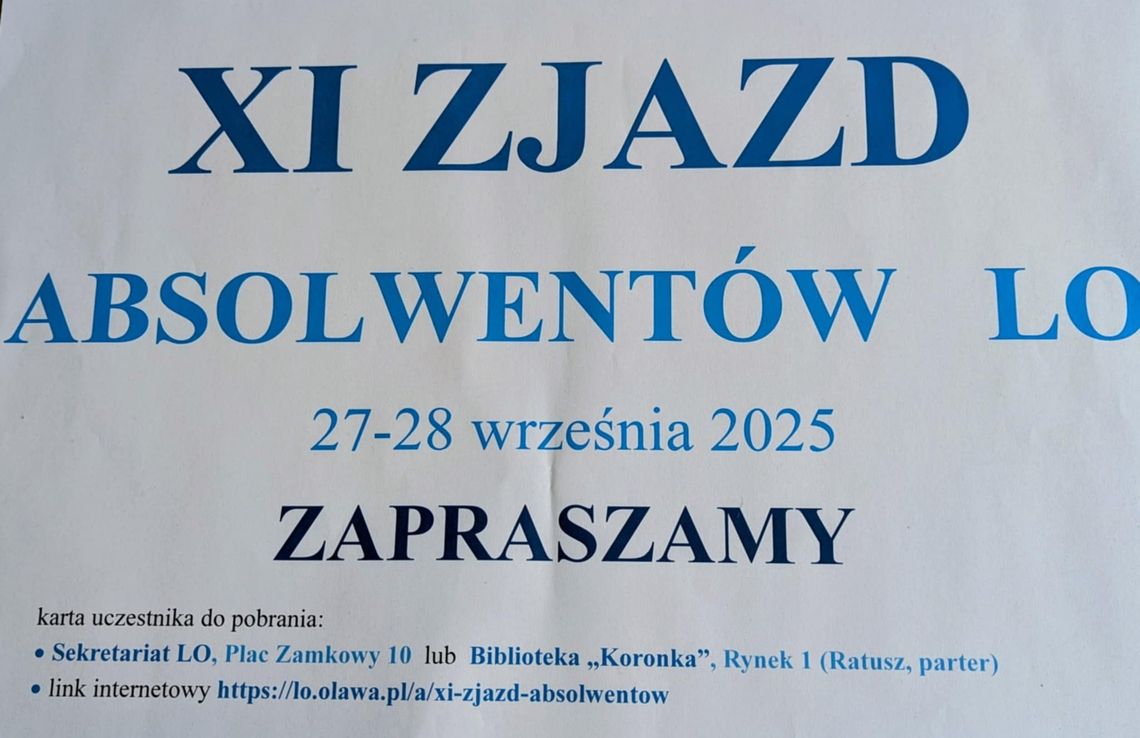 Gdzie pobrać karty na zjazd absolwentów LO