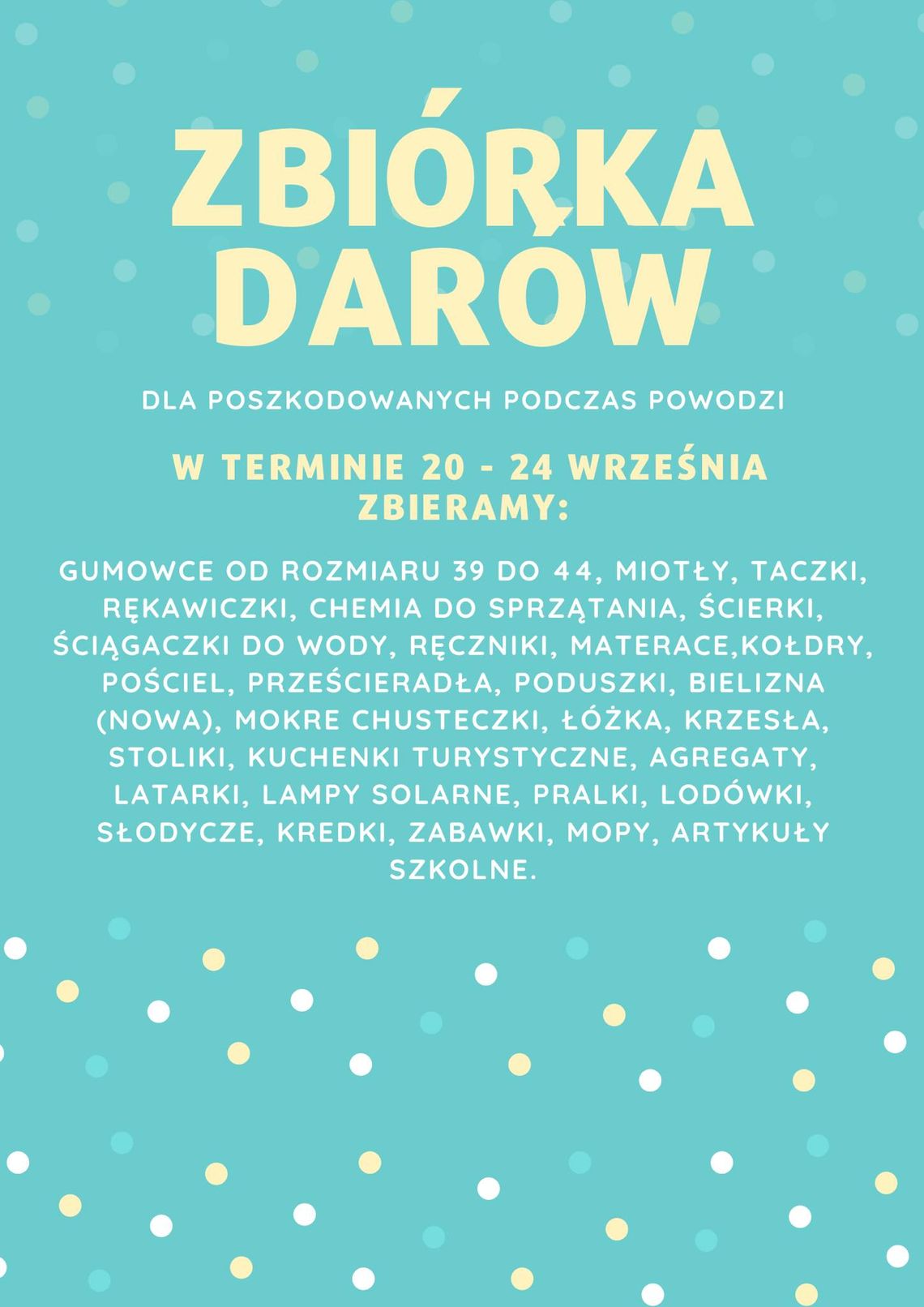 Gmina Domaniów zbiera dla powodzian