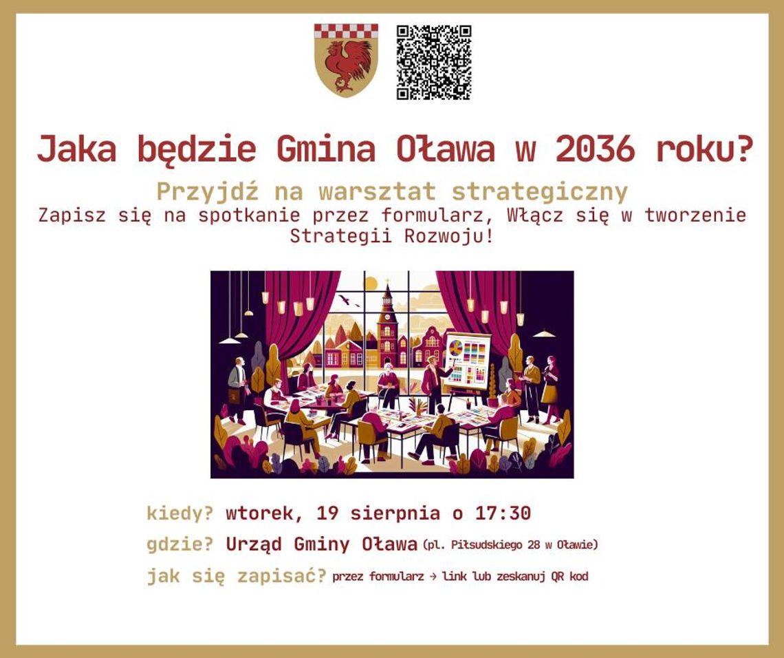 Gmina Oława zaprasza mieszkańców na warsztaty strategiczne