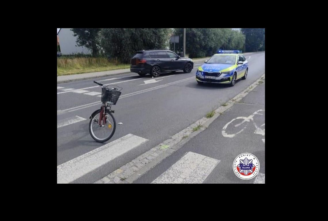 Groźne potrącenie rowerzystki na przejściu dla pieszych