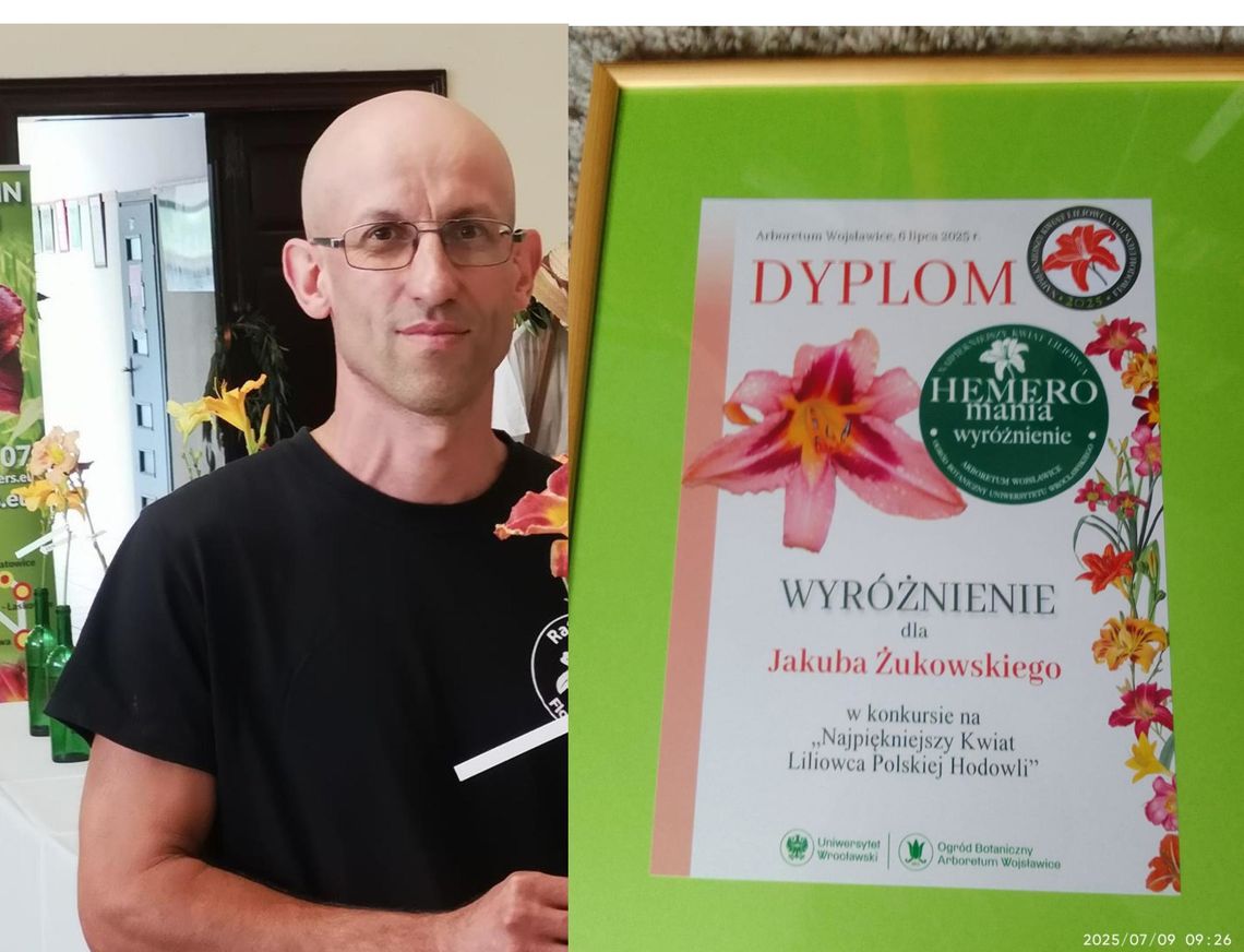 Jakub Żukowski wyróżniony za liliowca