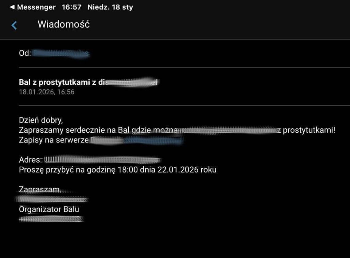 Ocena od hakera i zaproszenie na... "bal z prostytutkami" Ocena od hakera i zaproszenie na... "bal z prostytutkami"