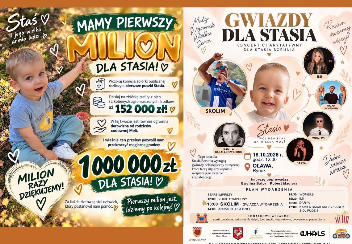 Jest pierwszy milion. Rodzice Stasia idą po kolejny Jest pierwszy milion. Rodzice Stasia idą po kolejny