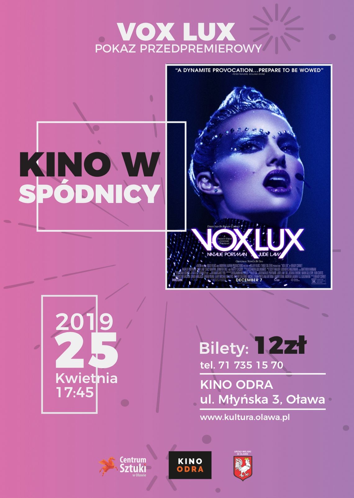 Kino w spódnicy. &quot;Vox Lux&quot; przedpremierowy pokaz