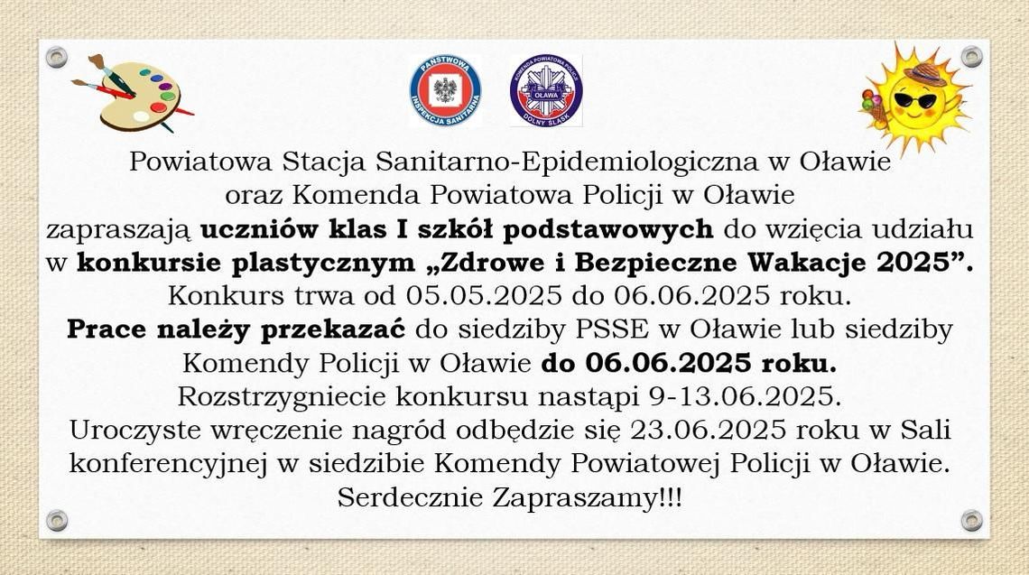 Konkurs "Zdrowe i bezpieczne wakacje 2025"