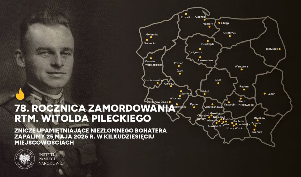 Ku pamięci rotmistrza Witolda Pileckiego. Przyjdź z flagą i zapal znicz Ku pamięci rotmistrza Witolda Pileckiego. Przyjdź z flagą i zapal znicz